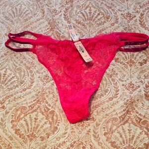 Victoria's Secret Lace Thong in Vibrant Pink